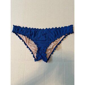 Women's Shade & Shore Ruffle Cheeky Ocean Blue Bikini Bottom Size Medium